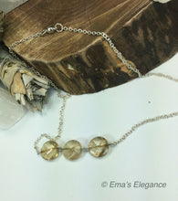 Load image into Gallery viewer, Smoky or Citrine Three Stone Necklace