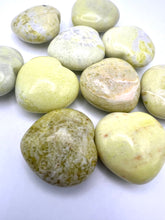 Load image into Gallery viewer, Serpentine Lemon Jade Hearts