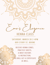 Load image into Gallery viewer, Henna Class
