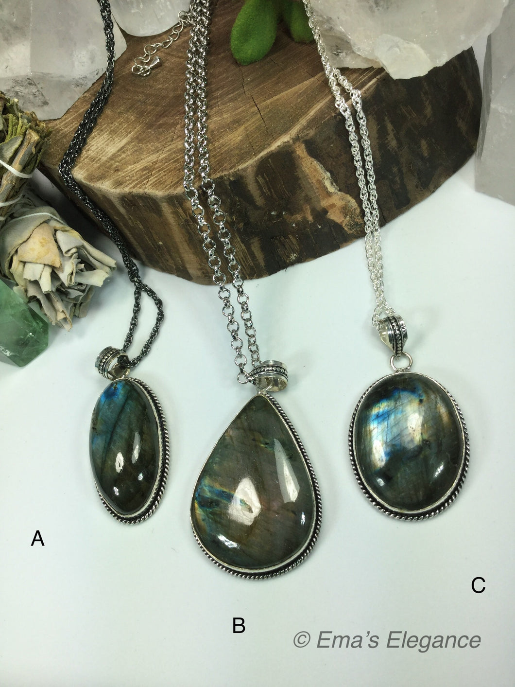 Large Labradorite Pendants