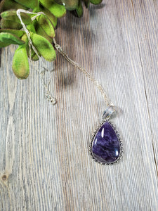 Dark Amethyst Tear Drop Pendant