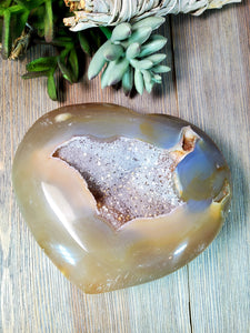 Large Druzy Agate Heart 40