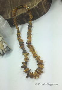 Green Chip Baltic Amber Necklace