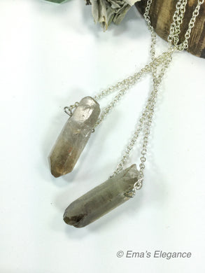 Raw Smoky Quartz Wand Pendant
