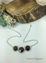 Load image into Gallery viewer, Smoky or Citrine Three Stone Necklace