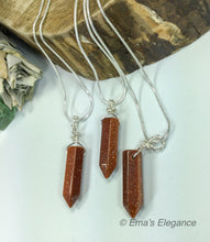 Load image into Gallery viewer, Goldstone Wand Pendant