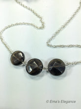 Load image into Gallery viewer, Smoky or Citrine Three Stone Necklace