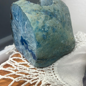 Blue Geode Candle Holder